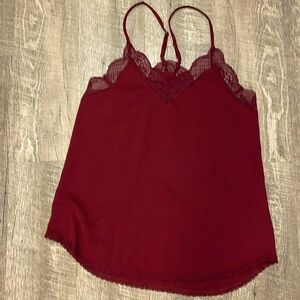 Lace cami - burgundy- size L
